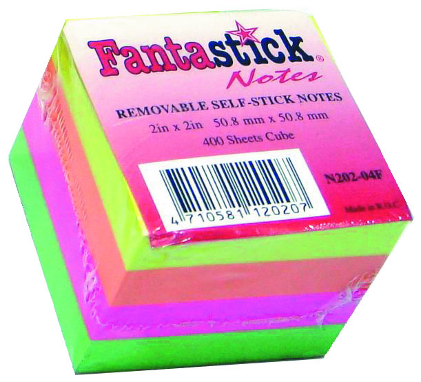 Fantastick neon cubes 50*50mm ( 4 colors), 400 sheets