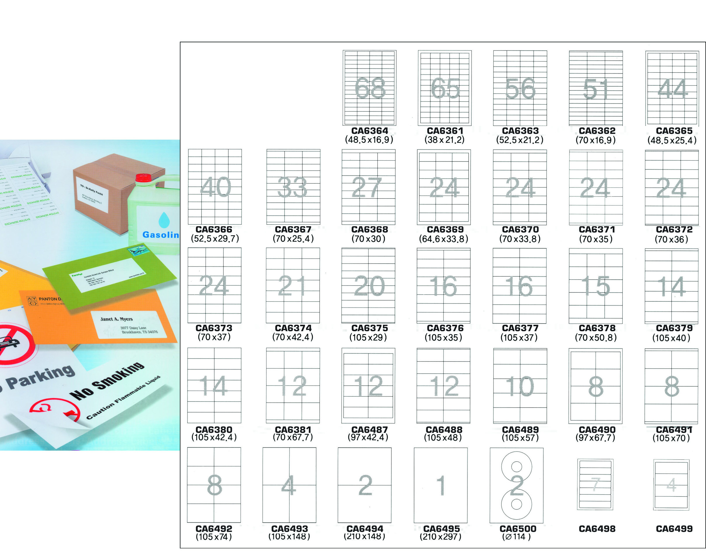 Formtec laser labels,97*42.4