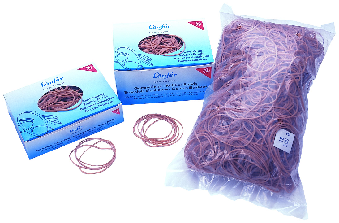 Laufer  rubber bands, box of 100gr.#18