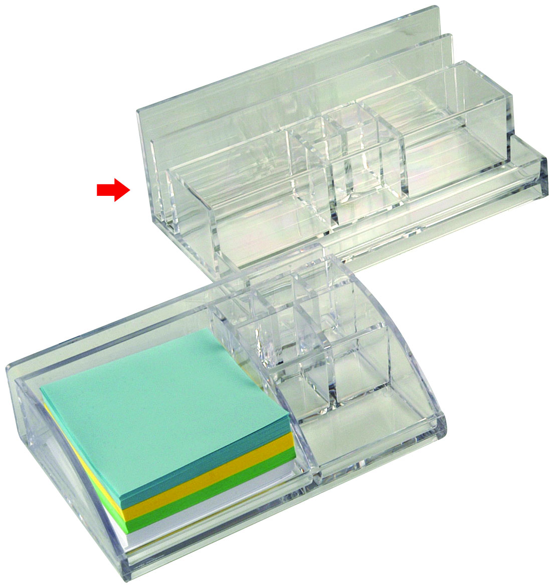 Desk organizer, acrylic, upright, Without accessories