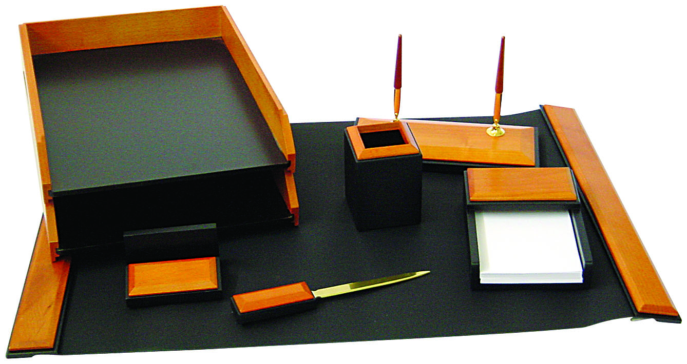 Desk set, wood, 7 pcs.