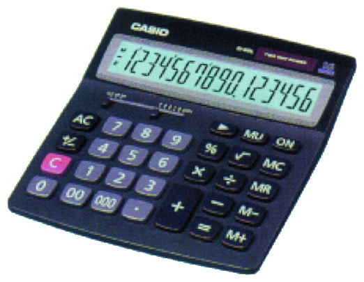 +Casio 12 digits desktop calculator (0/00/000)