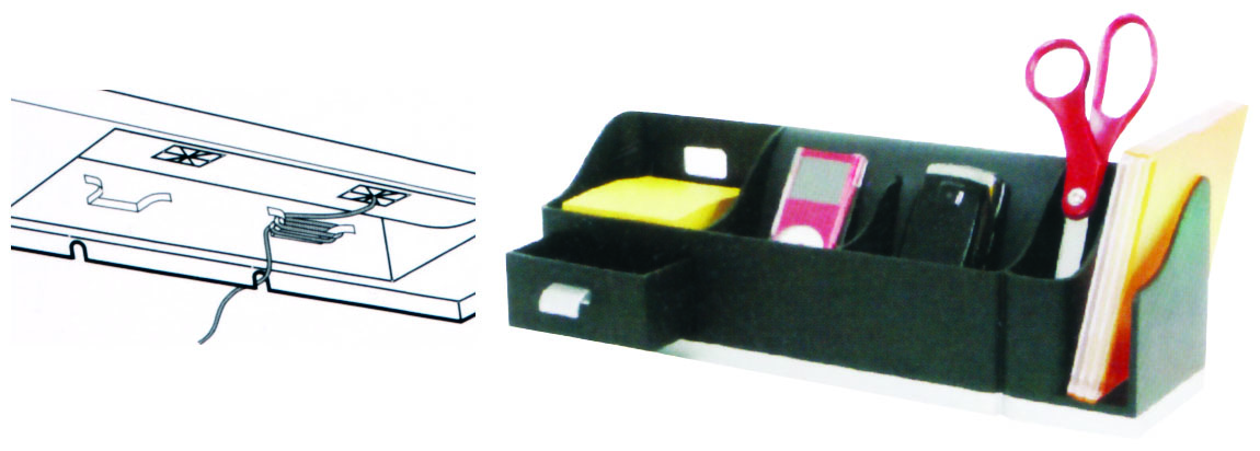 Desk organizer w/drawer & mobile recharge stand