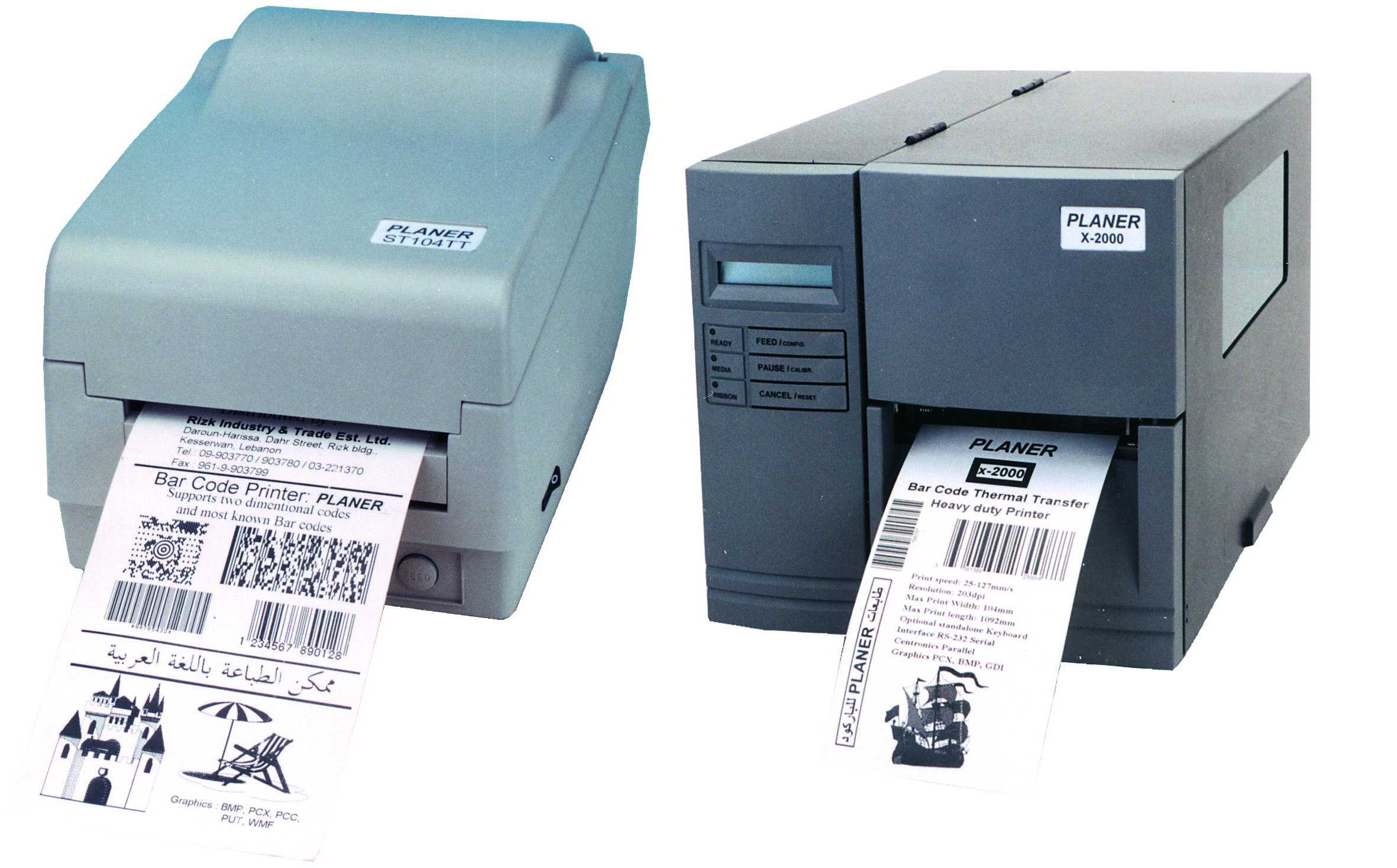 *Thermal transfer/Direct Thermal printer SATO CG408, prints 104mm