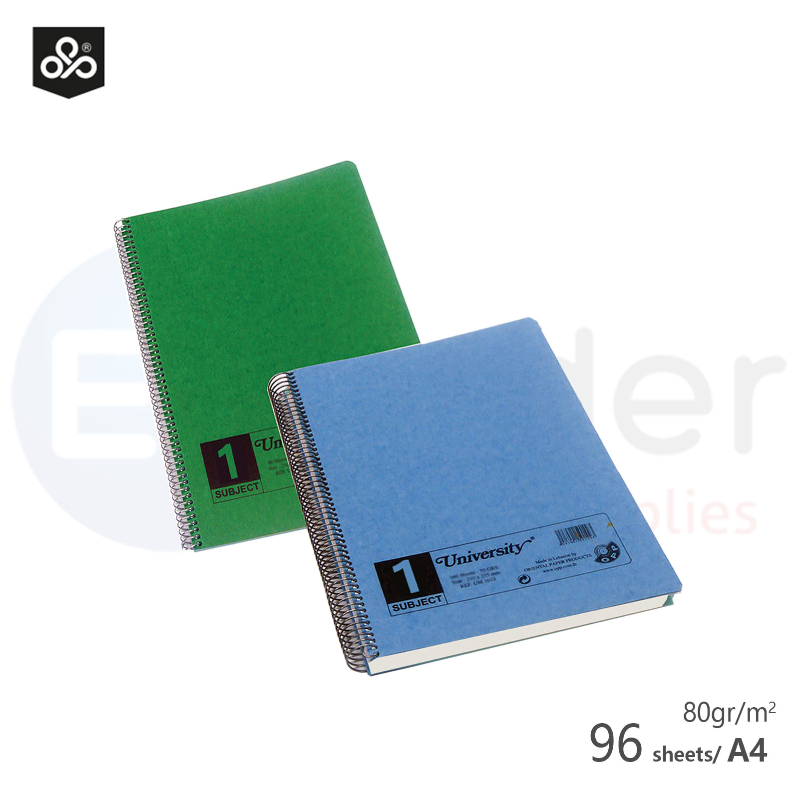 University copy book 96 sheets squares, 80GR, A4 Size