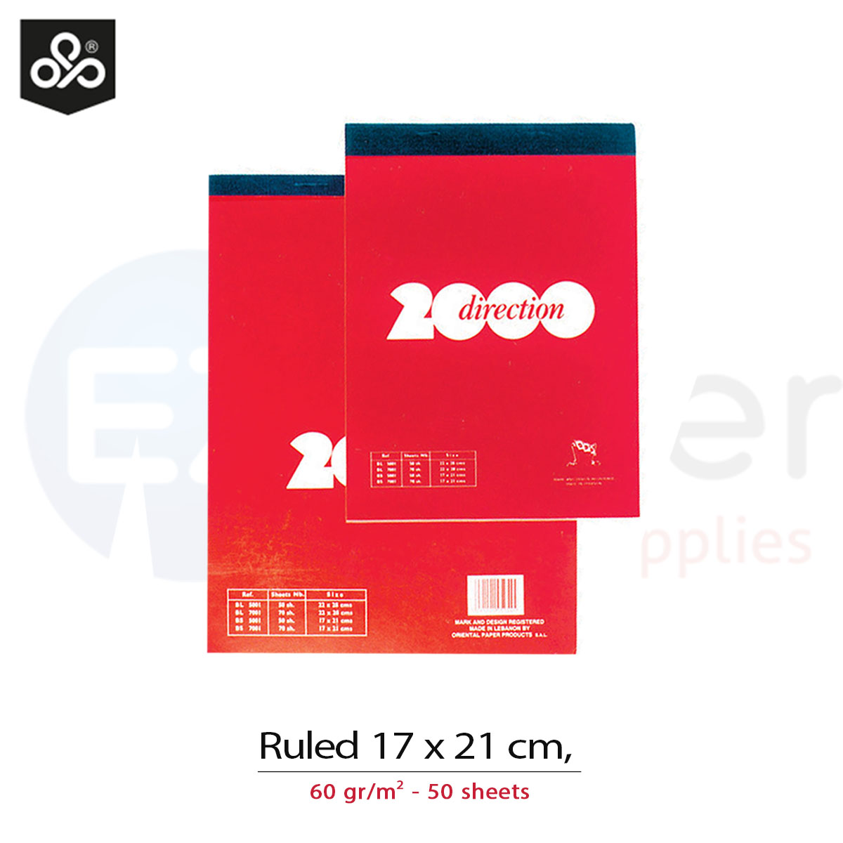 +Direction 2000 pad ruled(17X21cm)50 sheets,60gr.