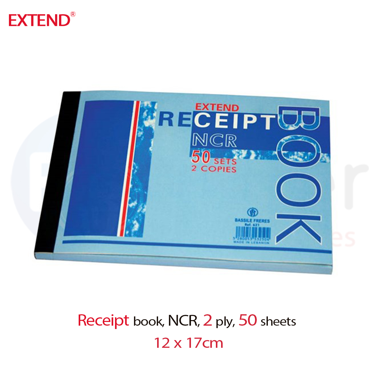 Receipt book, 50 sheets NCR 12x17 2ply