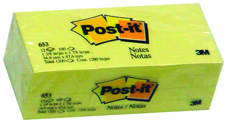 +Post-It 3M, yellow stick notes 1.5x2 Inches  (set of 12)