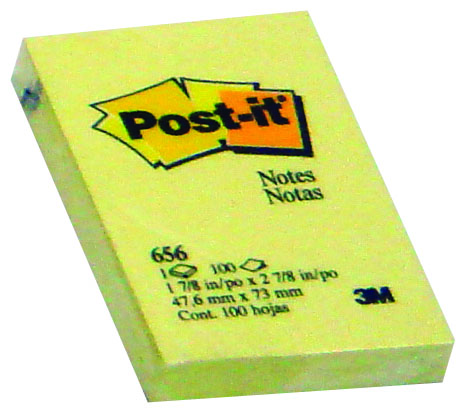 Post-It 3M, yellow stick notes 2x3inch, = 5X7.5CM (656)