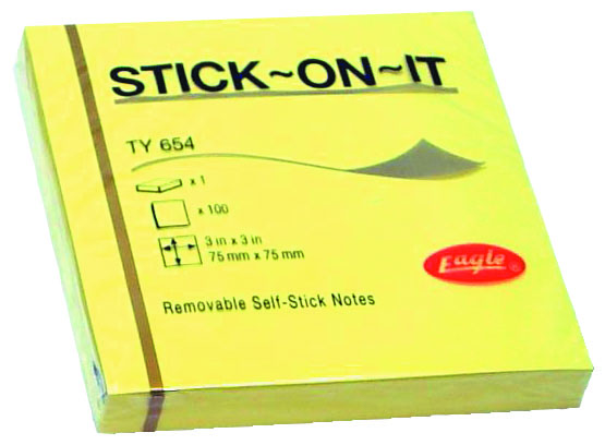 Eagle stick notes 75x75mm yellow