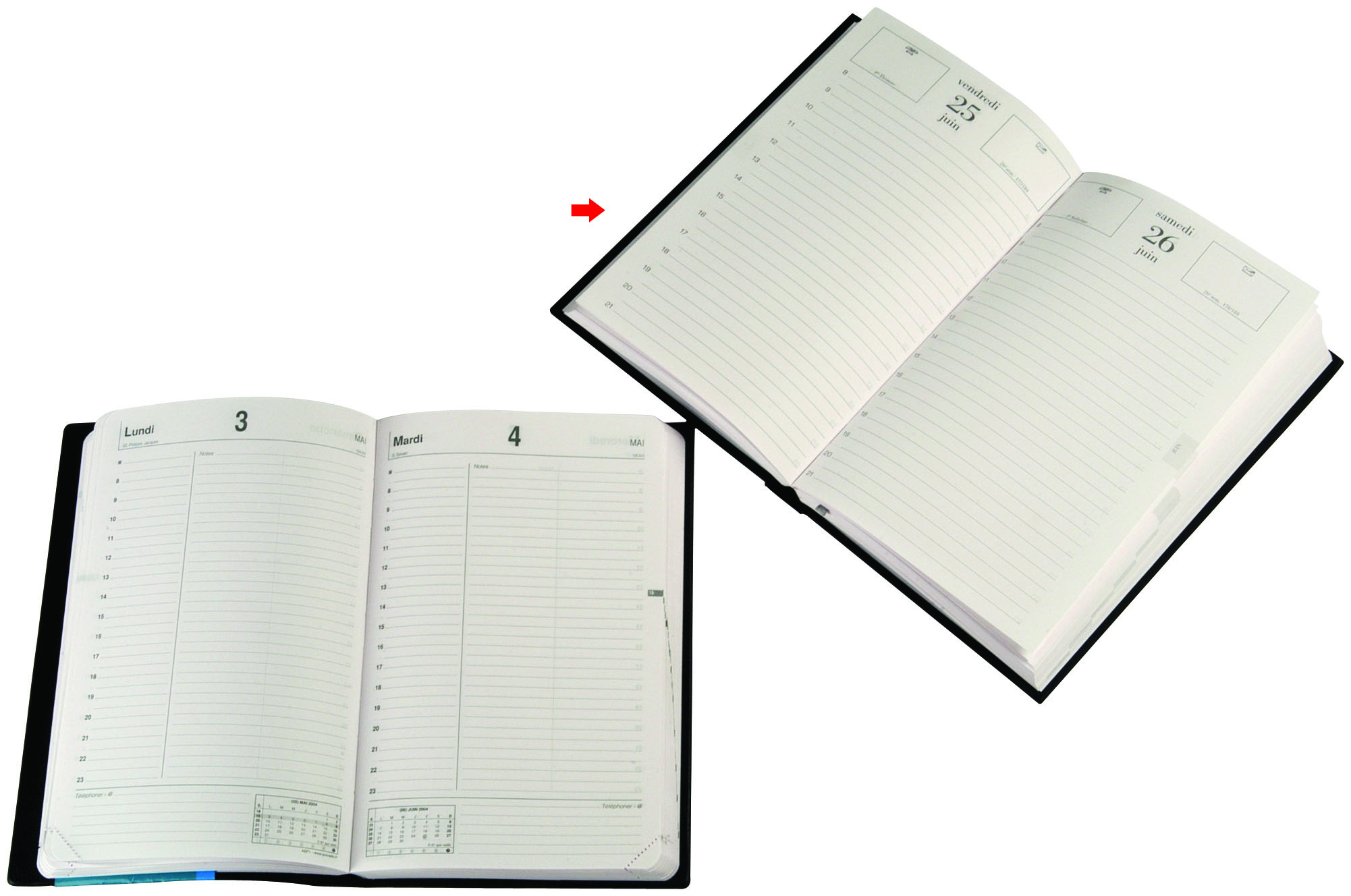 Quovadis Travers daily agenda, 13x21cm, Ruled pages