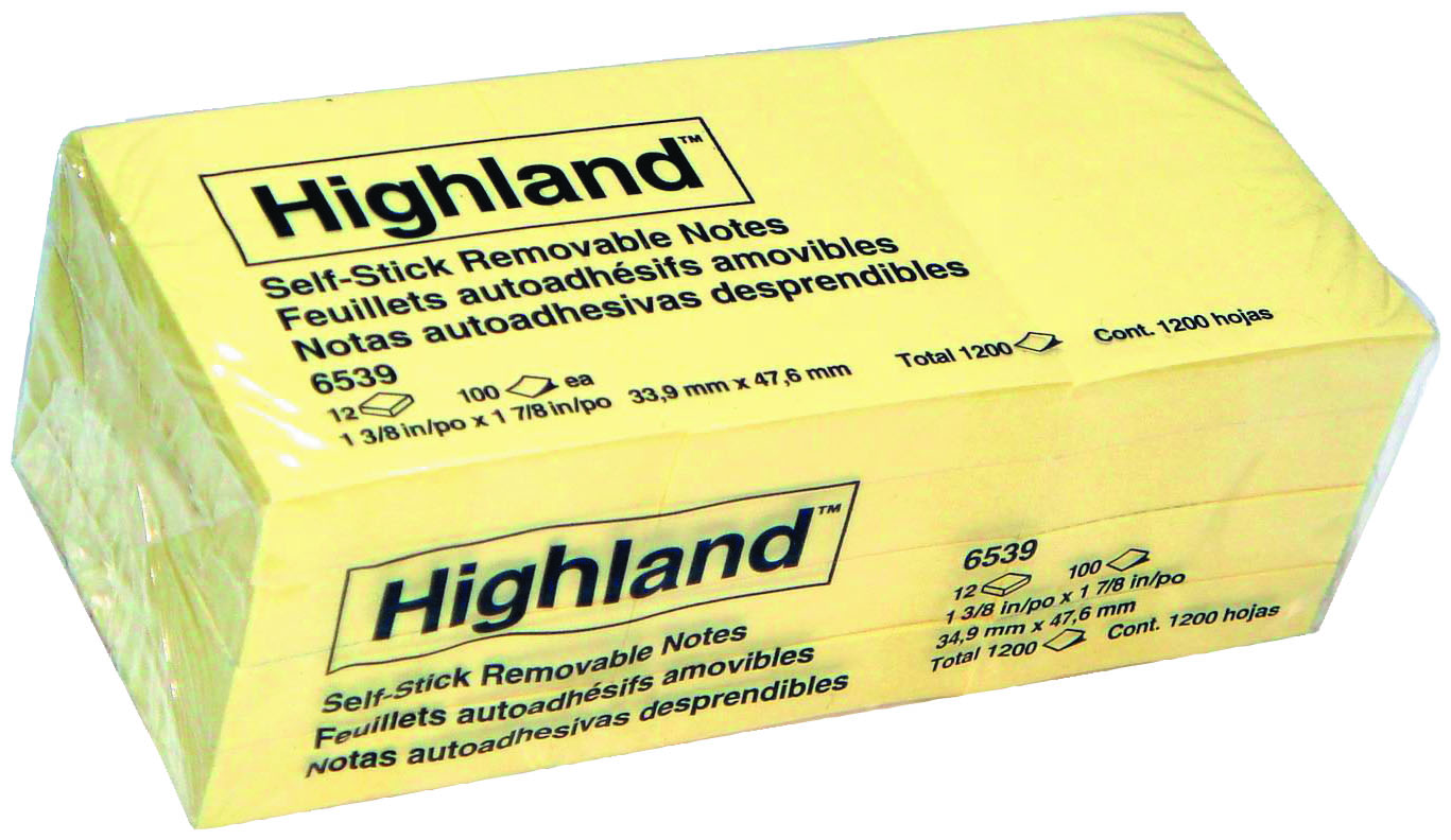 Highland notes (38X51mm) yellow pack of 12
