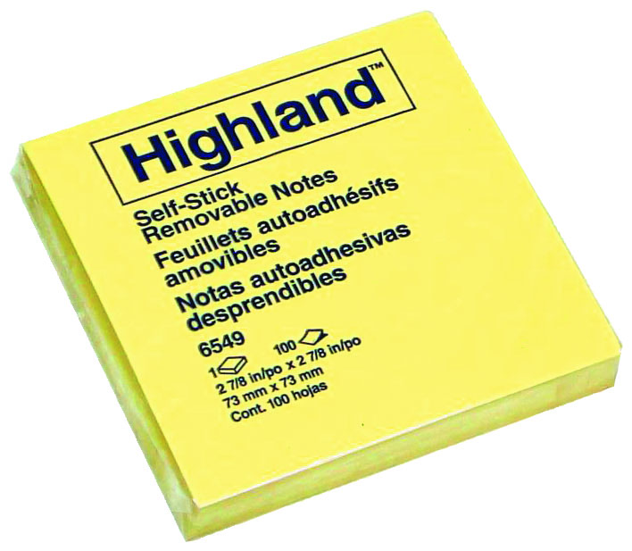 Highland sticky notes(75*75mm)yellow