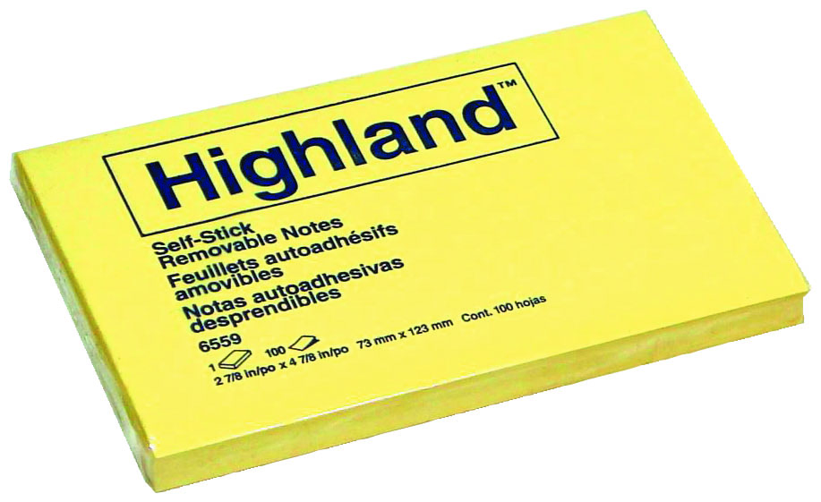 Highland sticky notes(75*125mm)yellow