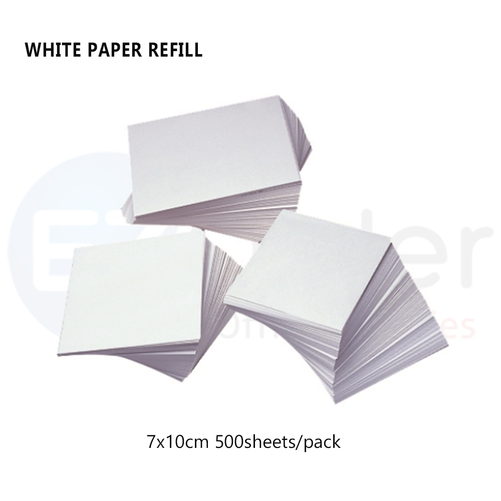 White paper refill 7x10cm pack 500