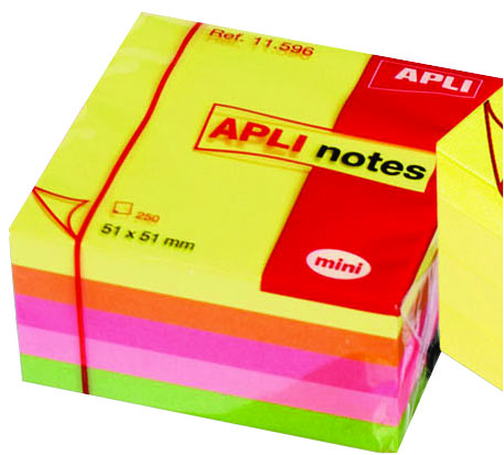 Apli Neon cube 75*75mm,400sheets/pad Pastel Colo