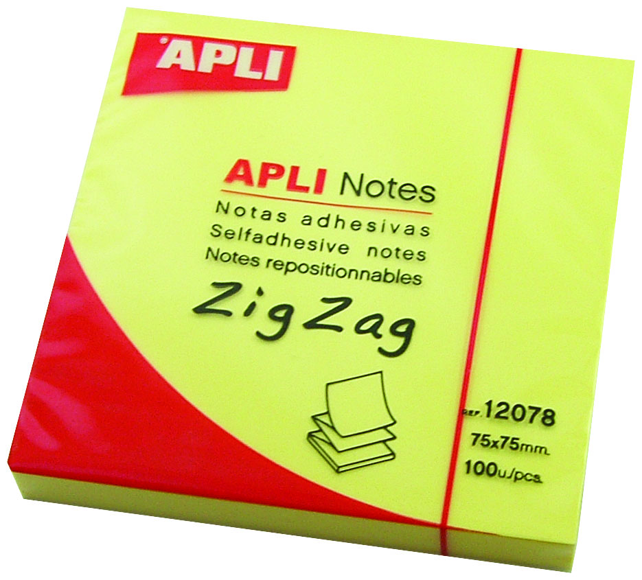 +Apli Z notes yellow 75*75mm 100 sheets/pad