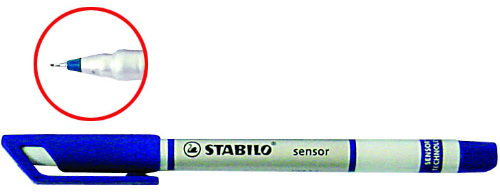 +Sensor, Stabilo, blue .3mm