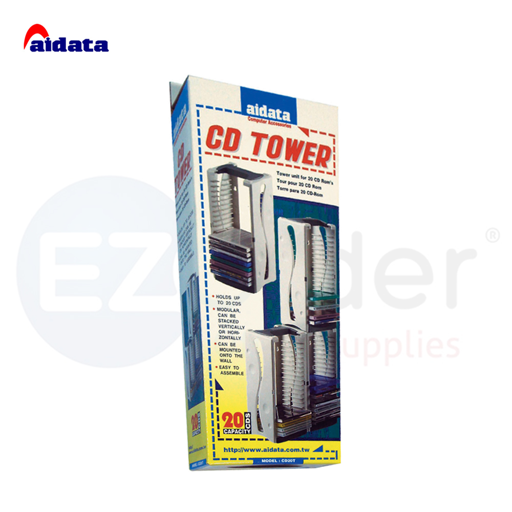 CD bank, AIDATA, tower stackable, cap. 20 CD s