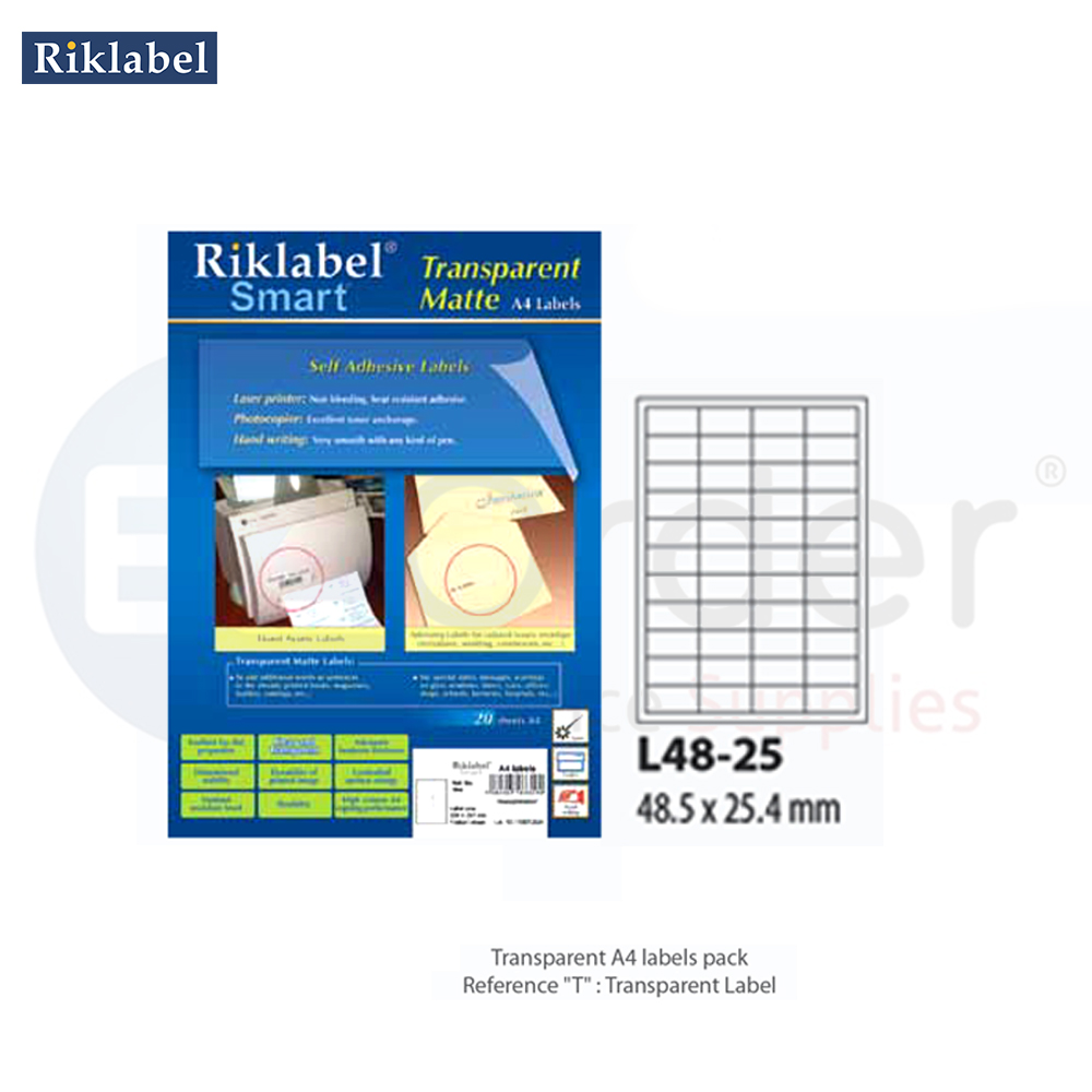 +Smart transparent label(48.5X25.4mm), 20 sheets per box