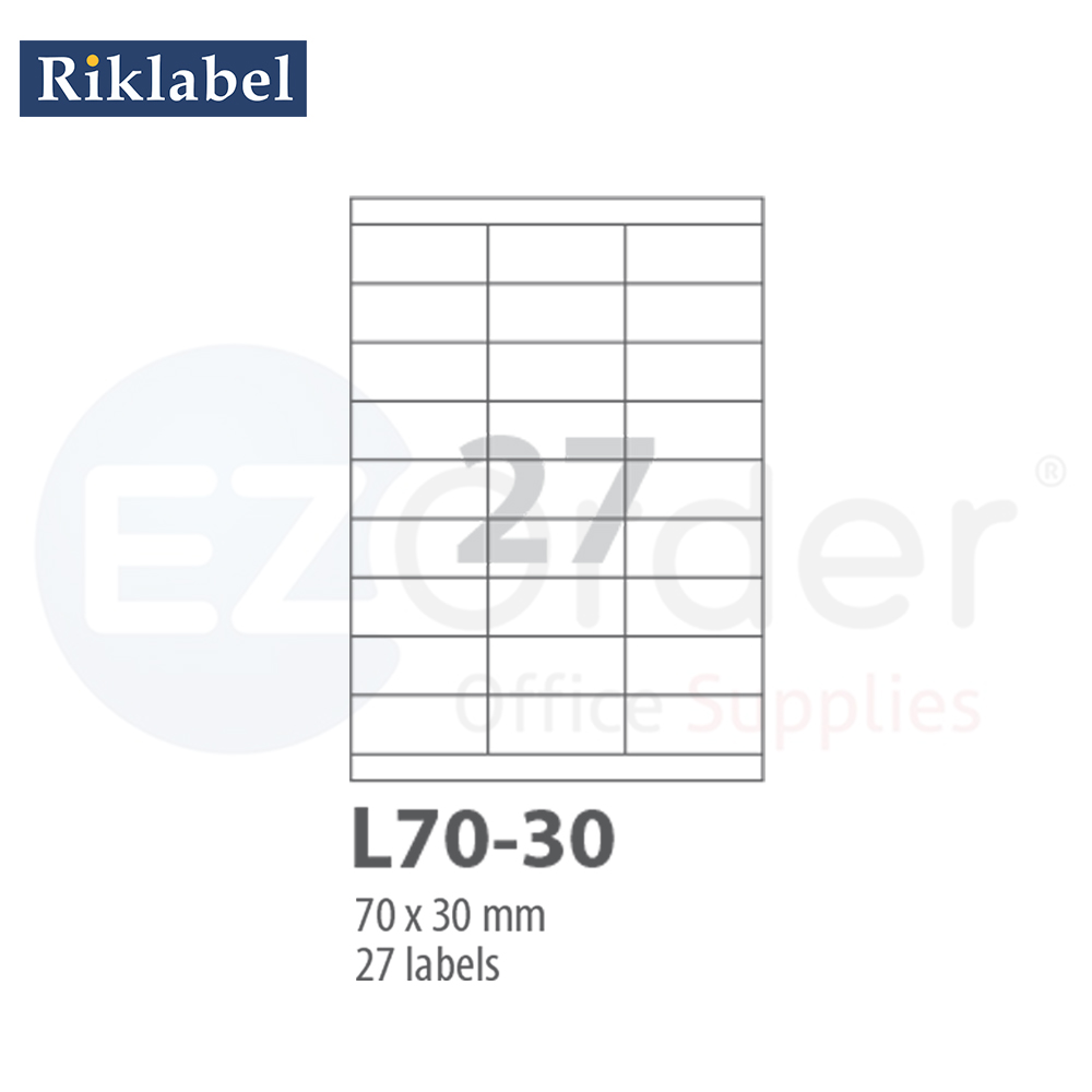Smart computer labels (70*30mm), 100sh per box, 27 labels/sheet