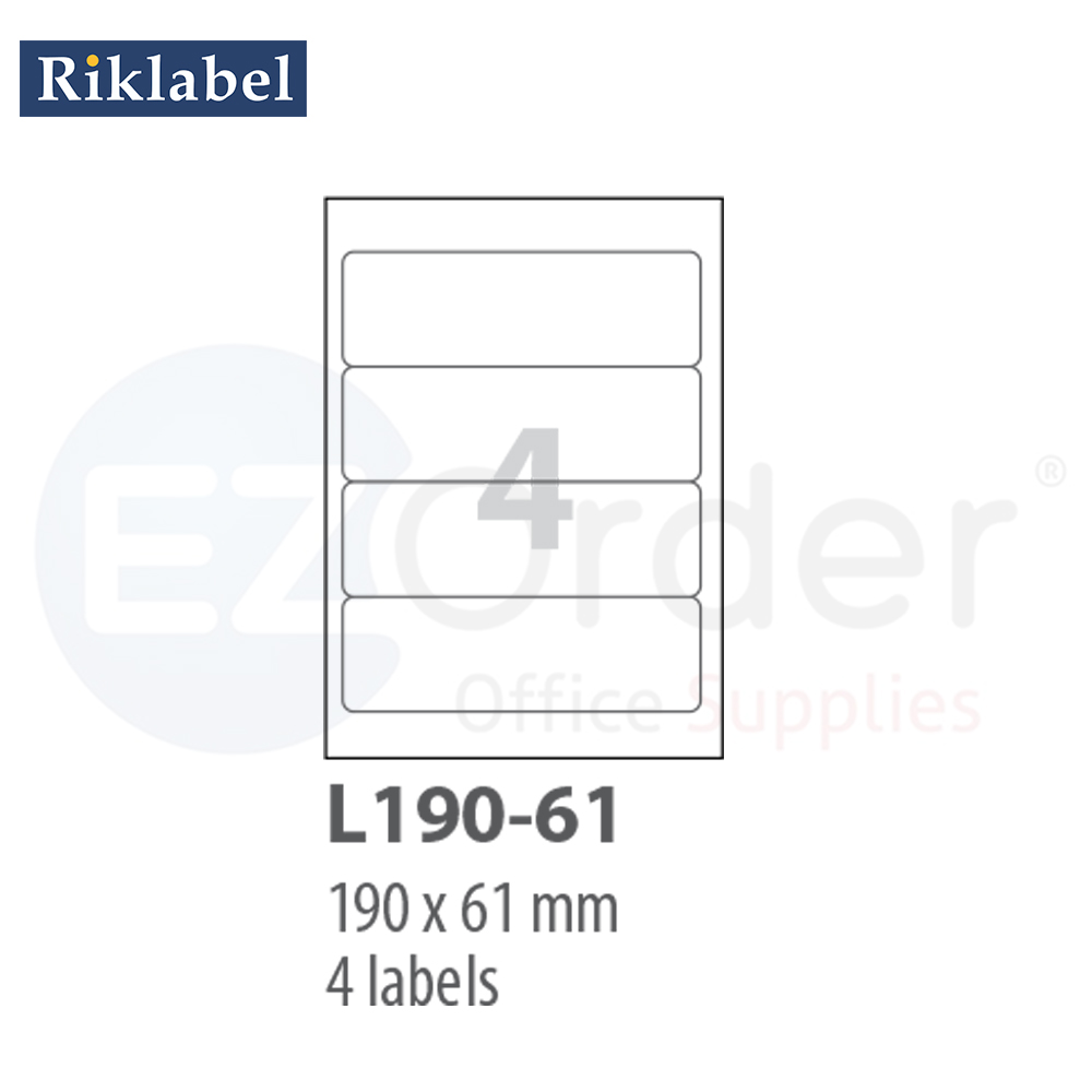 Smart computer labels (190*61mm), 4 labels per sheet, (100 sheets)