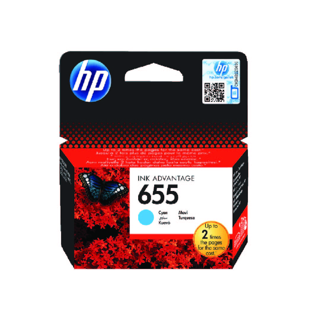 HP#655 Cyan ink for  3525/4615/4625/D5525/6525, CZ110AE