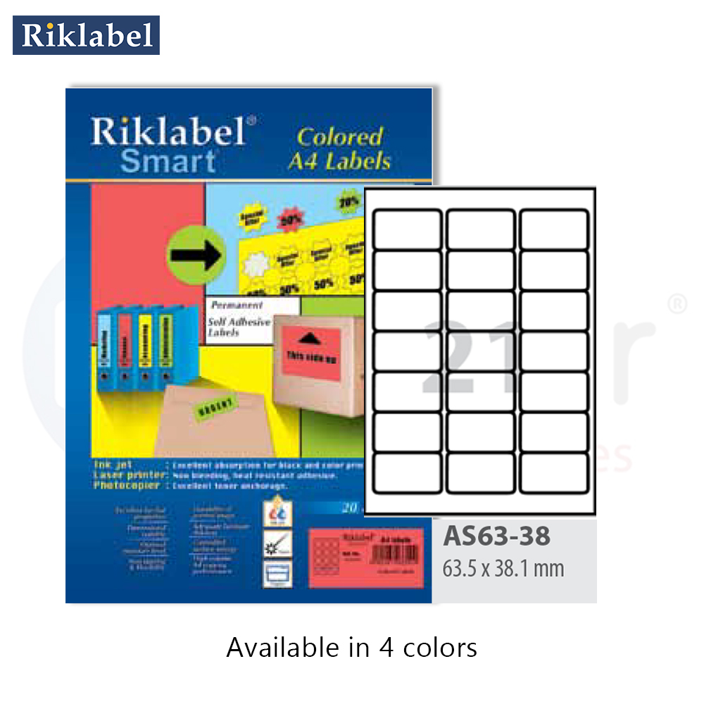 Rizklabel  Colored Adhesive labels,63.5*38.10