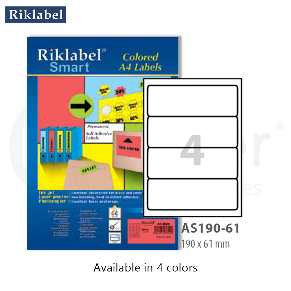 Rizklabel  Colored Adhesive labels,190*61