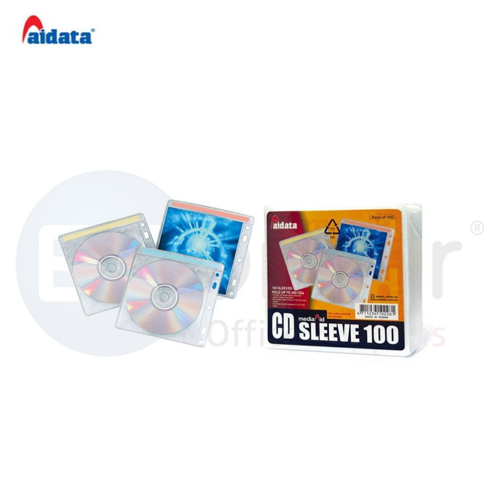 +Aidata CD sleeves pockets(100/Pack),double sided