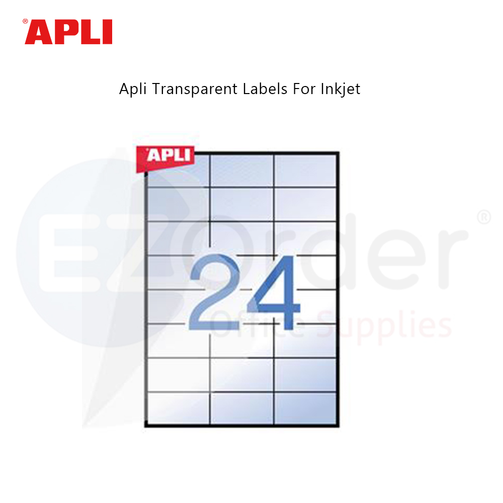 APLI  transparent inkjet labels, 70x37