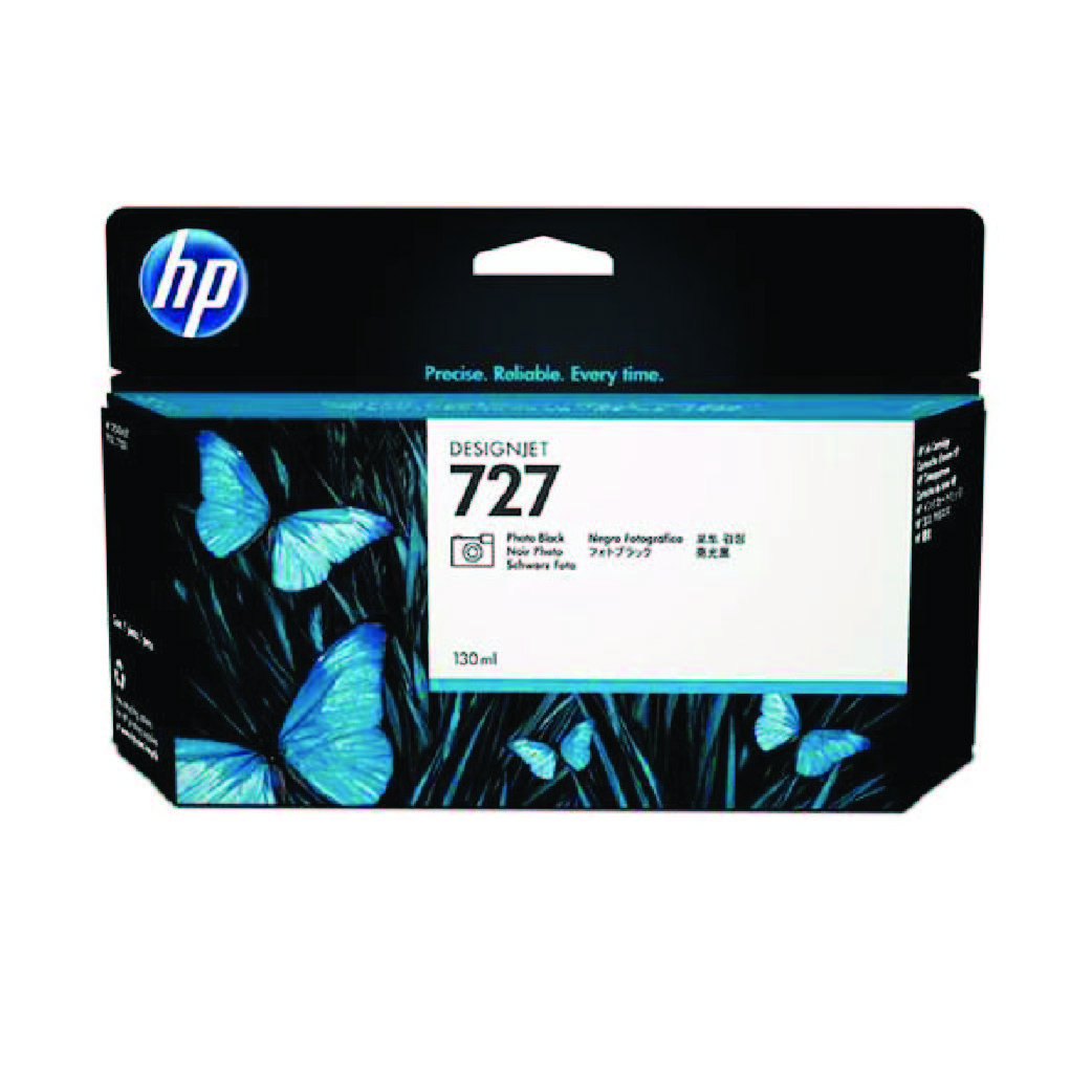 HP 727 ink cart PHOTO BLACK 130ML designjet FOR T920 / T1500 HPB3P23A