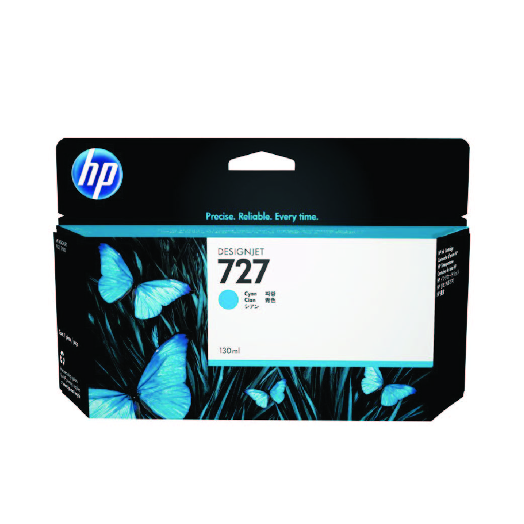 HP 727 ink cart CYAN 130ML designjet FOR T920 / T1500, HPB3P19A