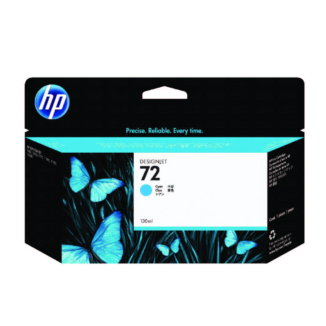 HP72, Cyan ink for plotter T1100/T770/T790/T610,  130ml,HPC9371A