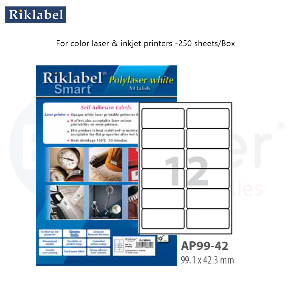 RIKLABEL Polylaser white labels (99.1*42.3mm)