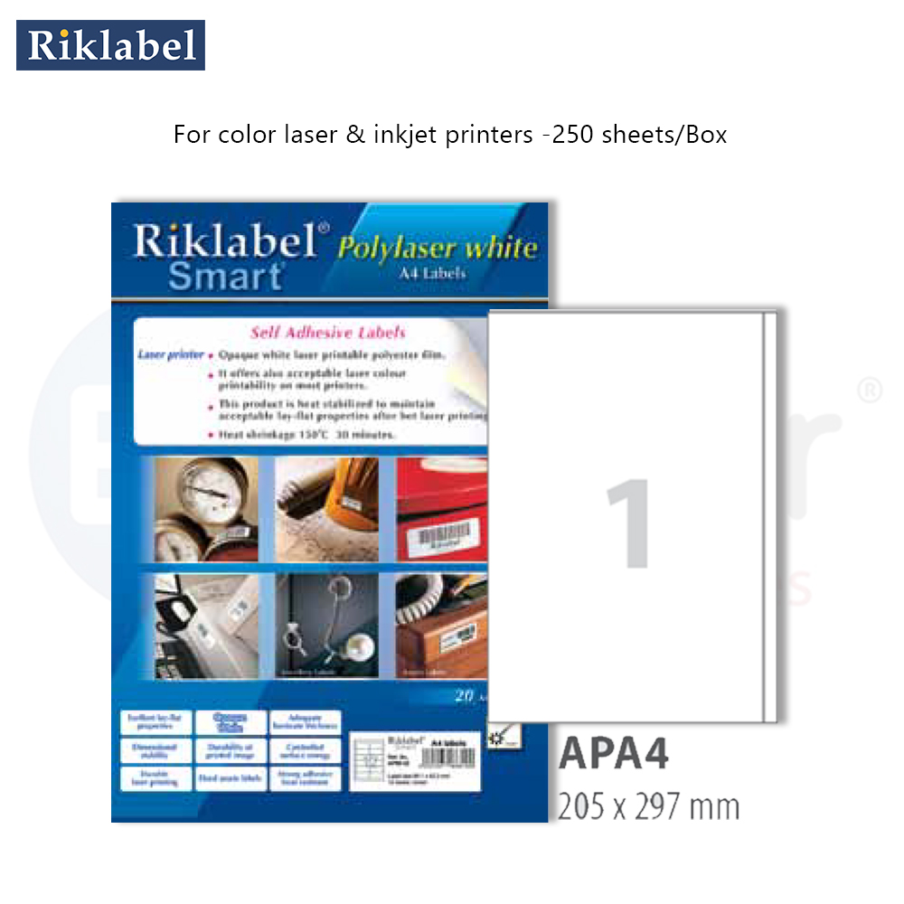 RIKLABEL Polylaser white labels (205*297mm)