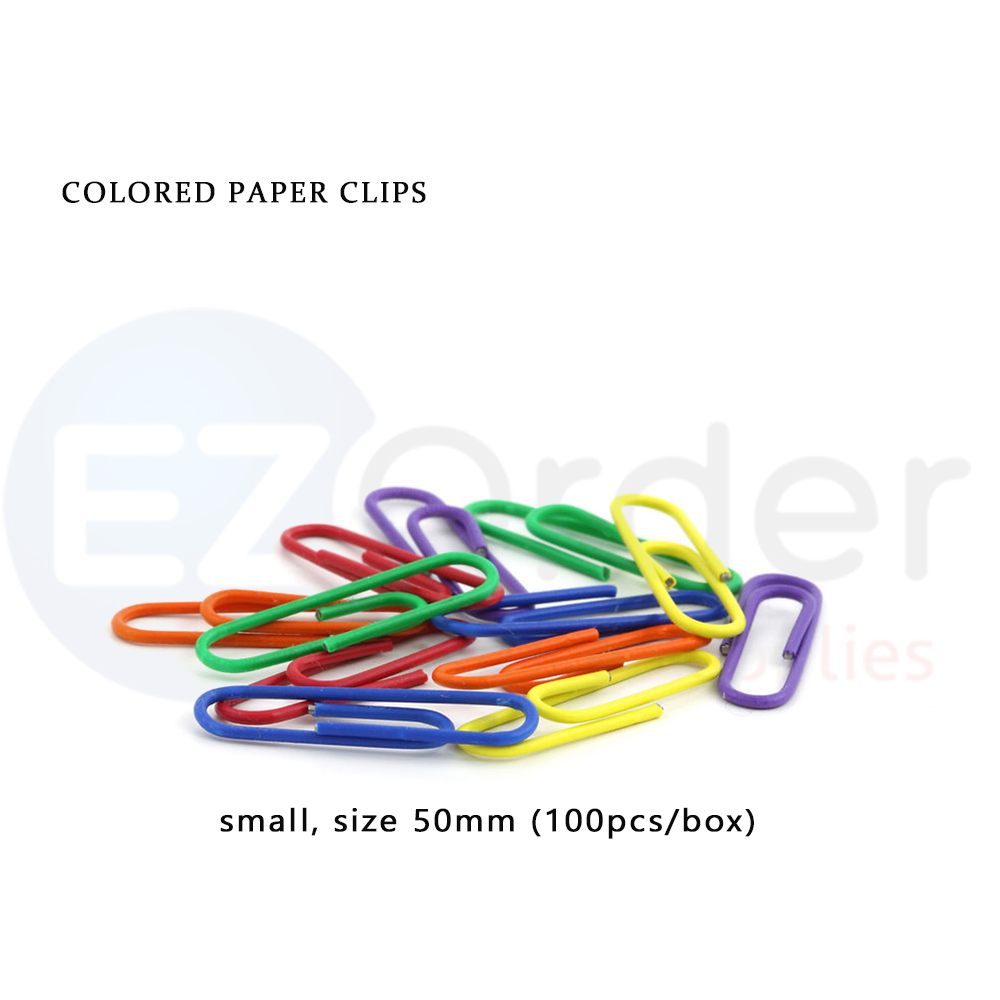 Paper clips,33mm, colored, (100 per box)