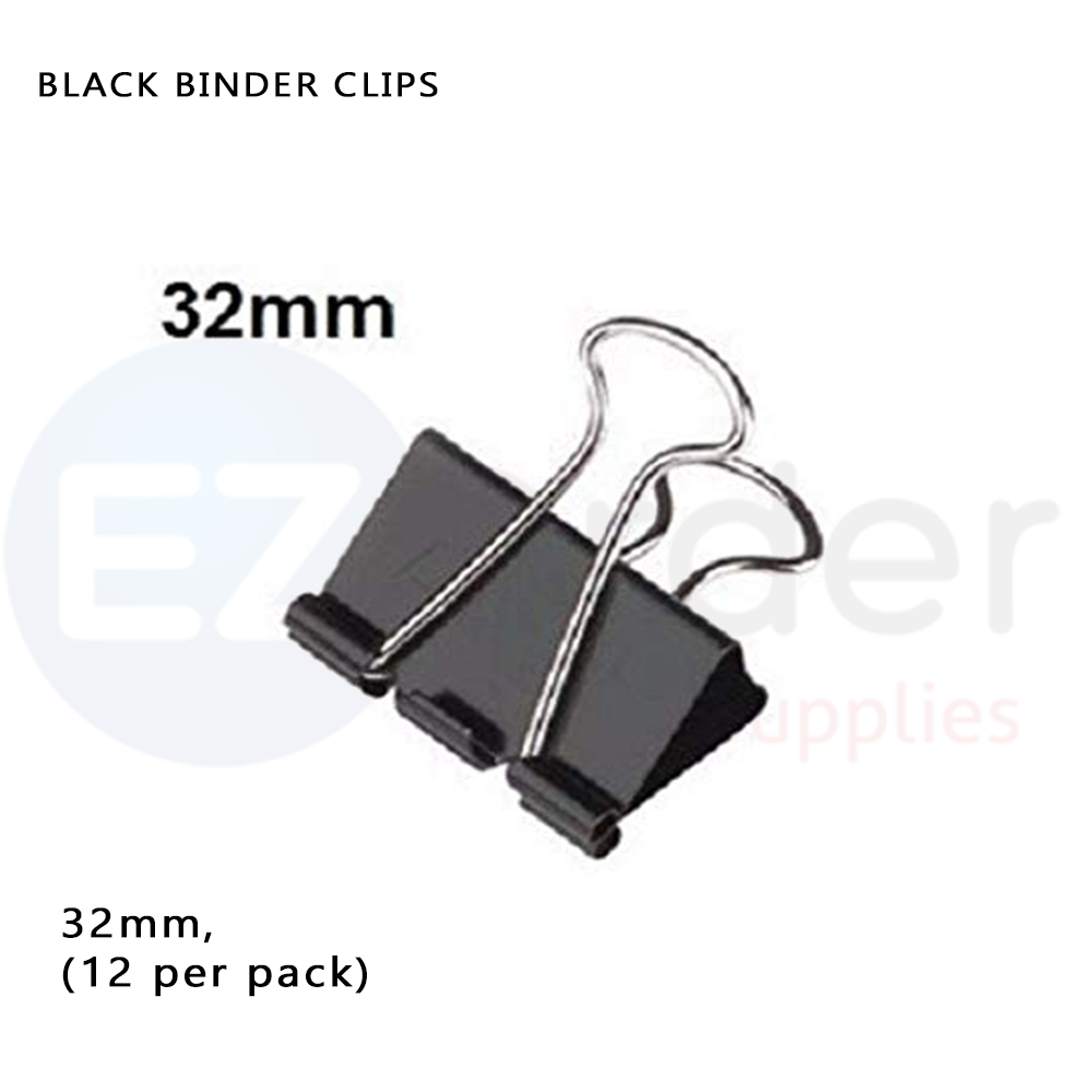 Binder clips, 32mm, 12 per pack