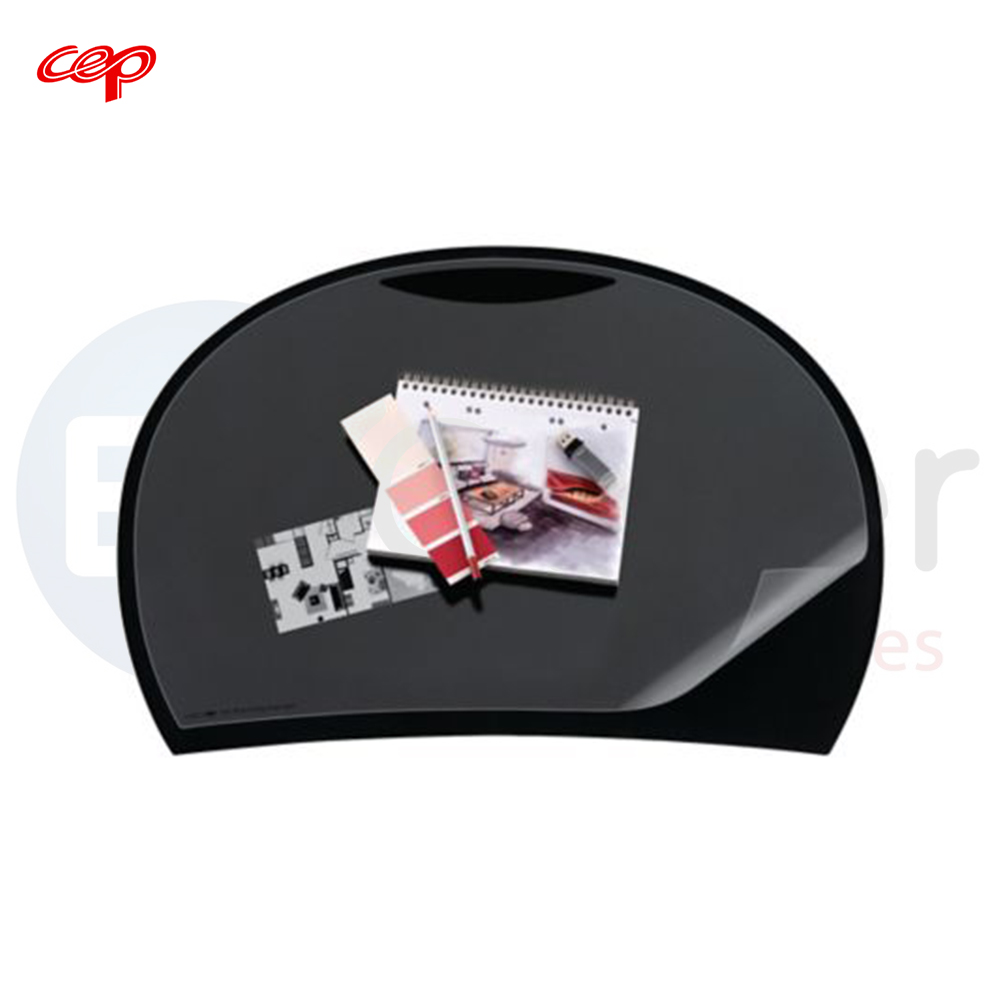 CEP Desk mat plastic, 66.5*47cm, Black half moon