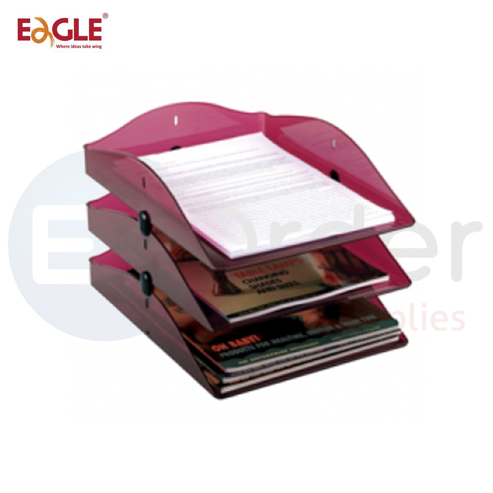 Eagle 3 levels document tray blue or red