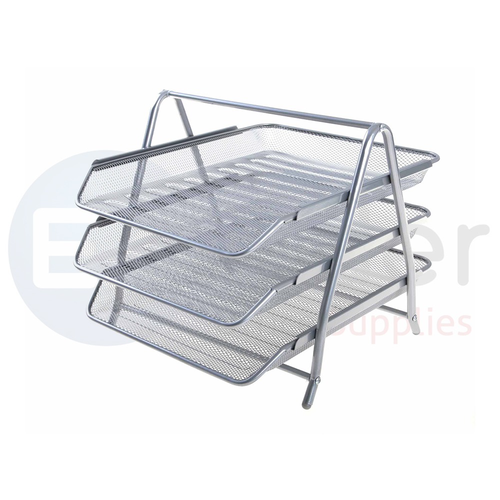 Mesh Document tray 3 levels, silver