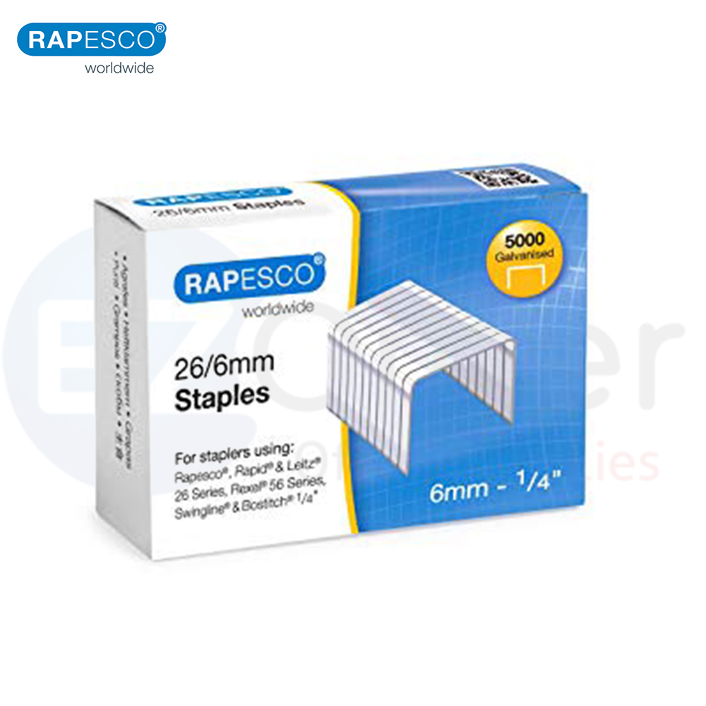 Rapesco  staples 26/6 staples,silver (1000/BOX)