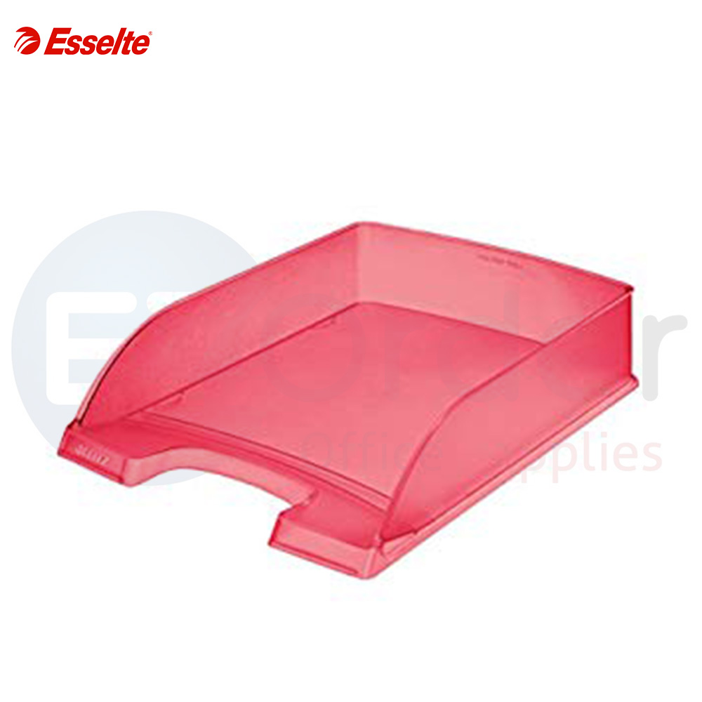 ESSELTE standard filing tray transluscent color red