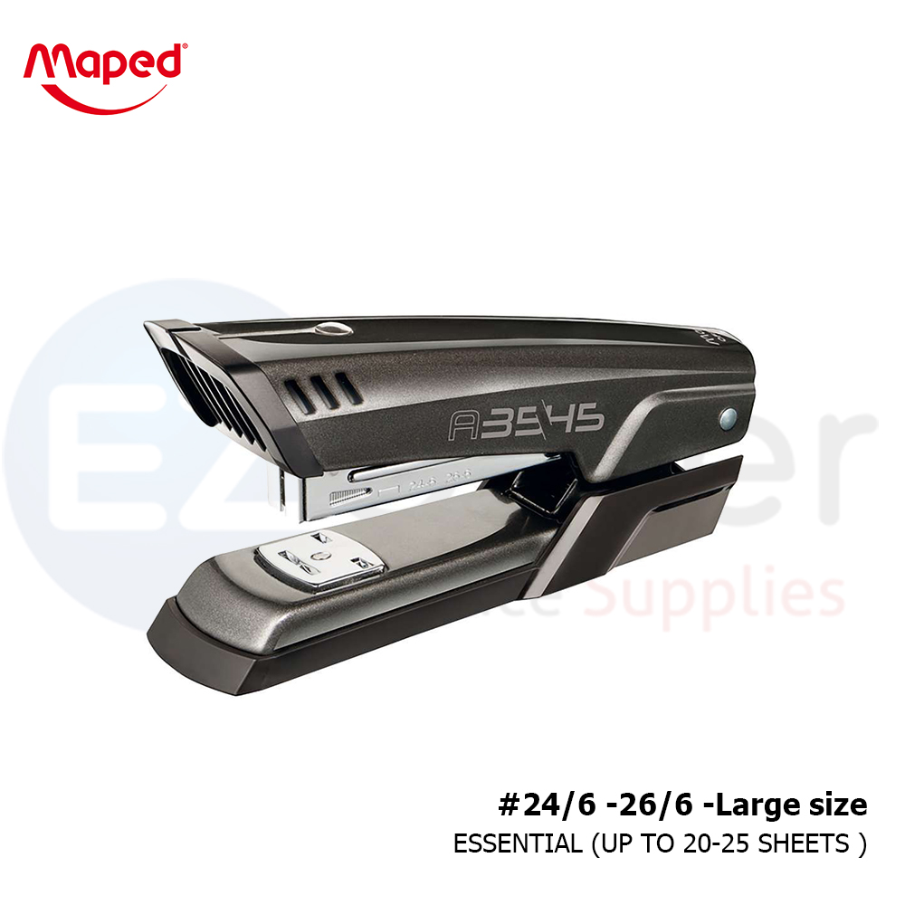 MAPED Essential stapler 24/6 large size, Full strip, cap-25sheets