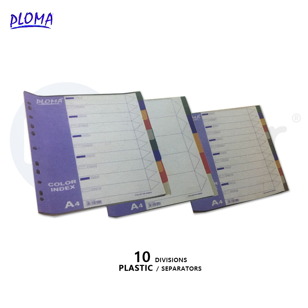 Ploma plastic separators 10 colored divisions