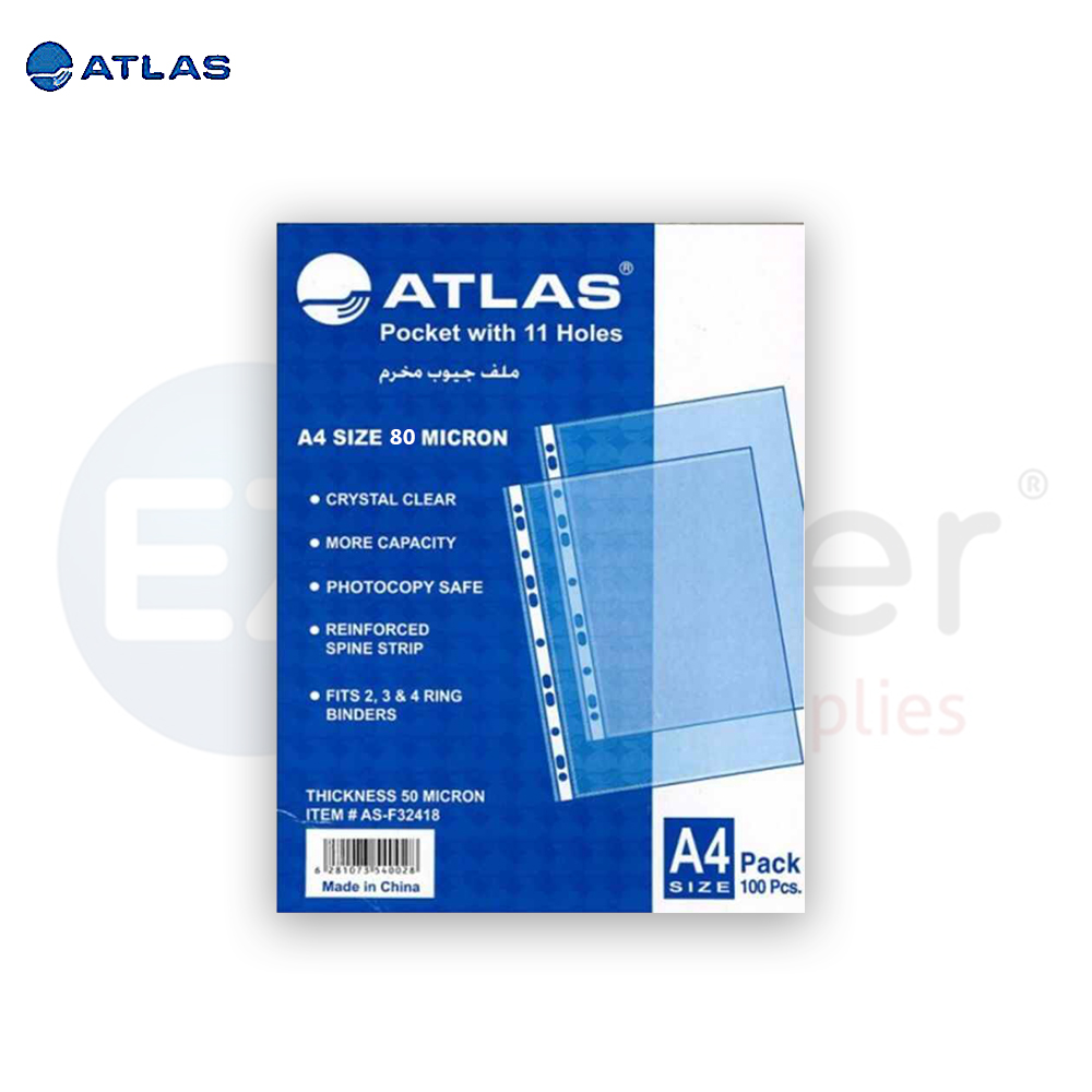Atlas Sheet protector punched 80u,A4(10/pack)