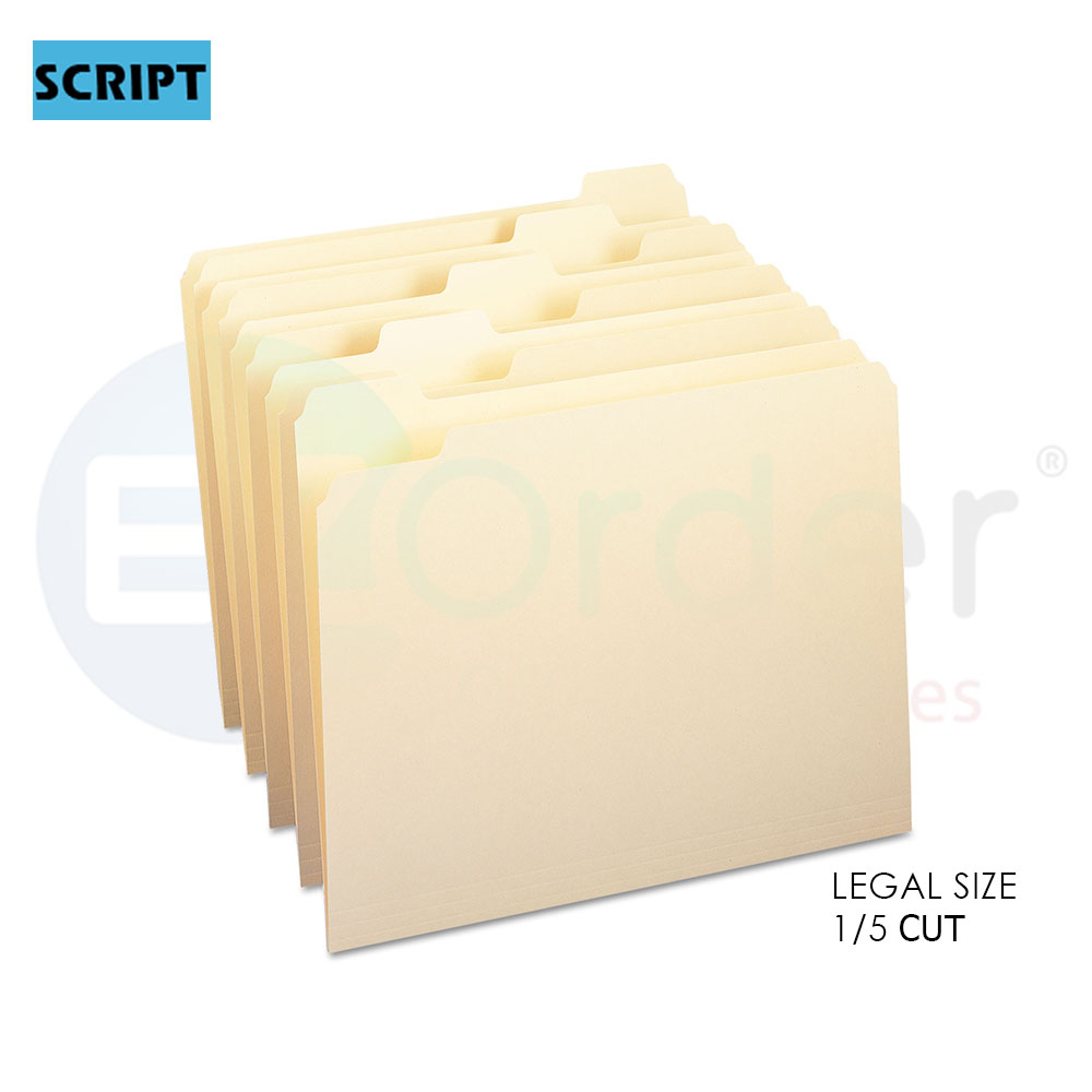 SCRIPT  Manila File folders legal size 1/5 cut 250grs