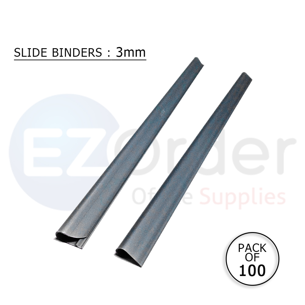 Slidebinders 3mm A4 size (Pack of100),black