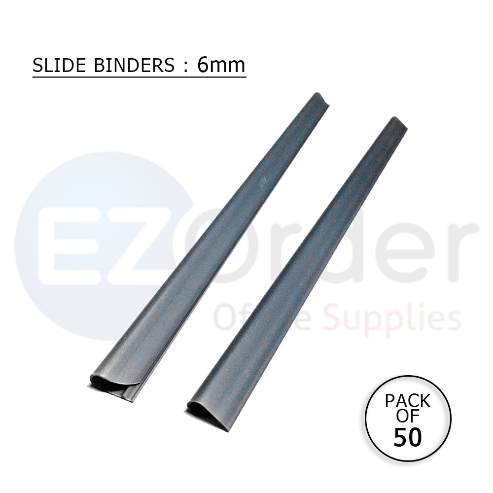 +Slidebinders 6mm A4 size (Pack of 100),black