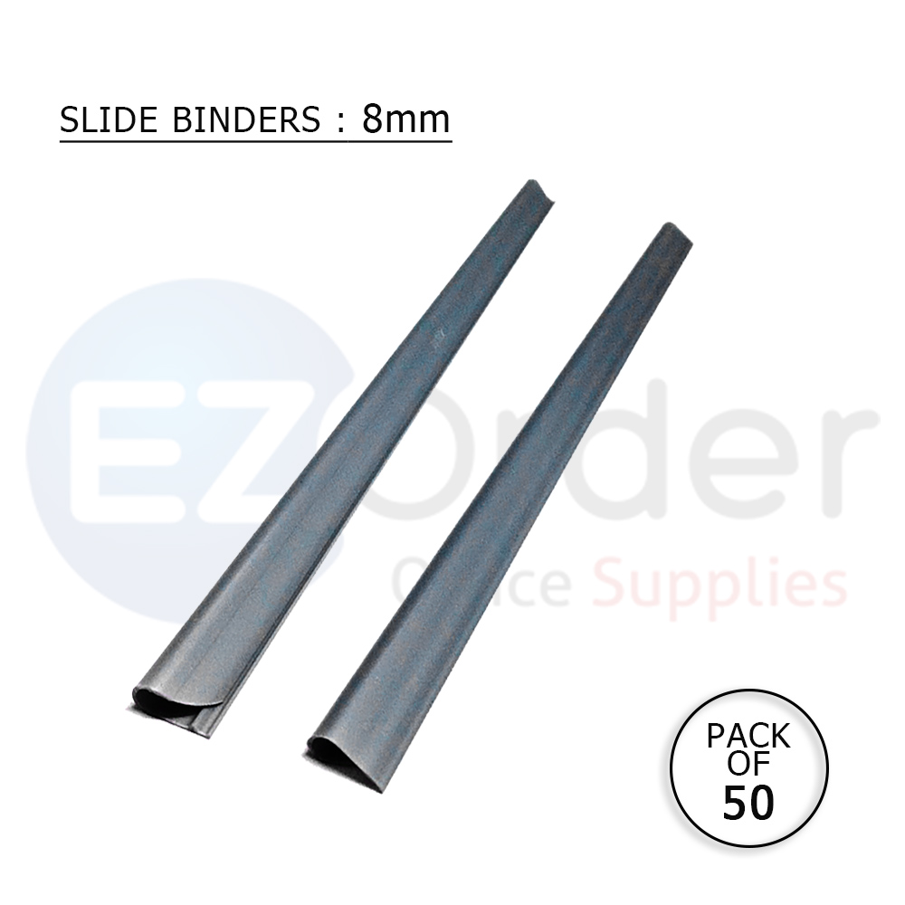 Slidebinders 8mm A4 size (Pack of 100),black